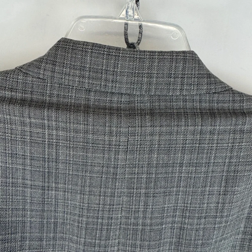 Lauren Ralph Lauren Made in‎ Italy Gray Plaid Silk Wool Sport Coat Blazer 44S